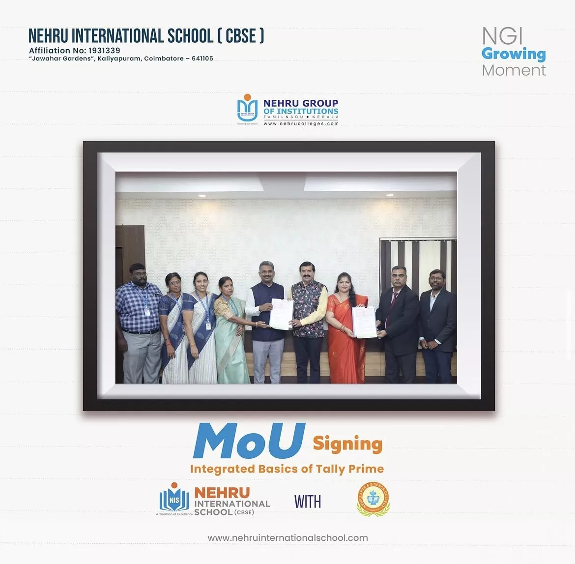 MoU Signing with integrated Basics of Tally Prime